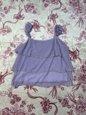 Peach Love California Lilac Ruffle Tiered Camisole / Shirt